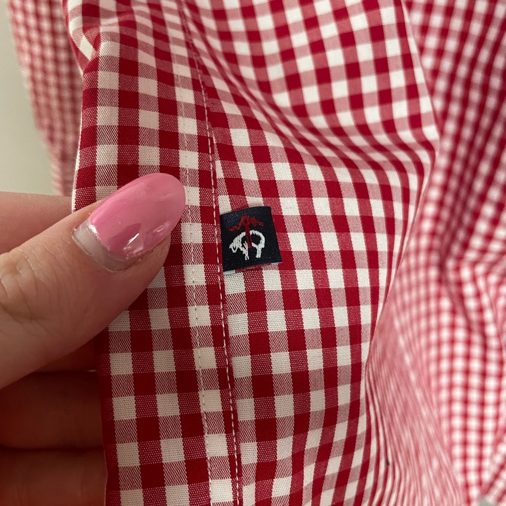 Red gingham button down - Picture 4 of 4